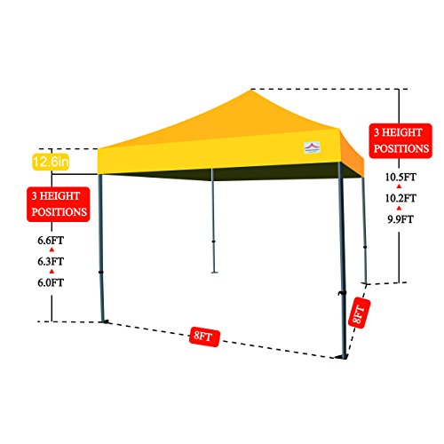 UNIQUECANOPY 8\'x8\' Ez Pop Up Canopy Tent Commercial Instant Shelter, with 4 Removable Zippered Side Walls and Heavy Duty Roller Bag, 4 Sand Bags White - Thumbnail 7