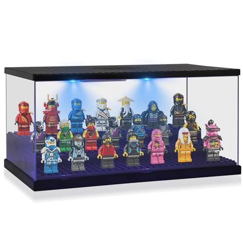Boîte de Rangement pour Blocs de Construction XL, Comius Sharp Présentoir de Figurines en Acrylique, Boîte D'affichage de Poupées, Noir, 26,5x15,5x13,5 cm, Aucun Assemblage Requis