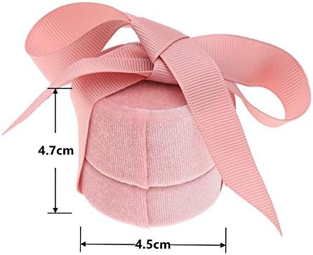 TINGFENG 2 Pcs Pink Velvet Ring Box Bowknot Jewelry Box Earring Boxes Gift Retro Round Jewelry Box Gift Box Small Valentine's Day Birthday Gift for Women Mother Daughter