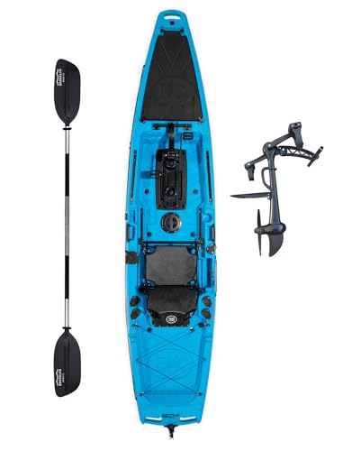Brooklyn 12.5 Pro Pedal Propeller Drive Fishing Kayak by BKC, Sit-on-Top Single Kayak with Rudder...