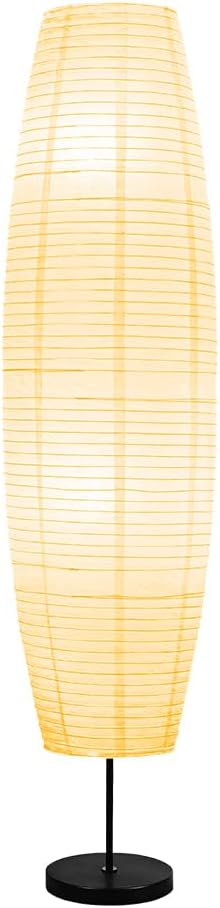 57 Inch Paper Floor Lamp, Paper Lantern Floor lamp, Paper Standing Lamp, Rice Paper Lamp, Ambient Lighting Lamp for Living Room Bedroom Dining Room
