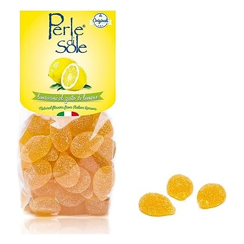Perle di Sole Amalfi Lemon Shaped Firm Gummies (8.81 oz) Italian Lemon Candy Cover