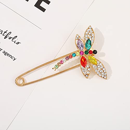Image of Dainty Butterfly Brooch Pin Crystal Rhinestone Dragonfly Ladybug Pins Lapel Sweater Shawl Scarves Clips Safery Pins Dress Shirt Brooches Pins for Women Girls Fashion Jewelry Gifts Clothes Accessories