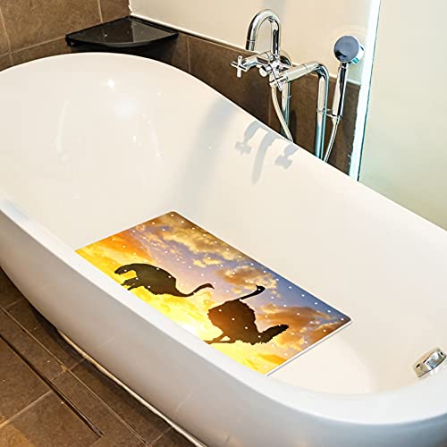 Alfombrilla de baño antideslizante rectangular de 71 x 40 cm para ducha con avestruz 6