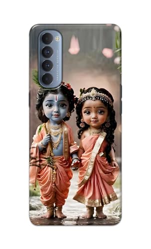 Image of Printed Hard Back Cover for Oppo Reno4 Pro Back Cover (Radha Krishna Love -J2) -190724(EA)