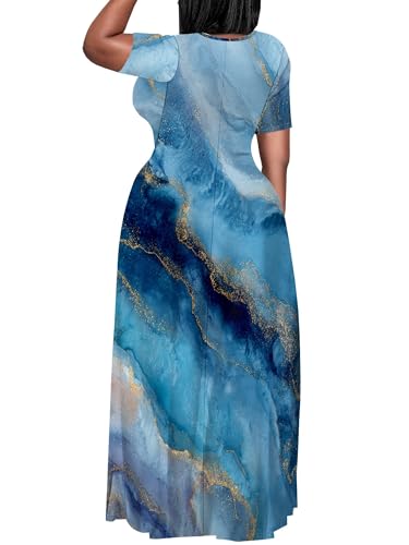 Image of Plus Size Maxi Dresses for Curvy Women T-Shirt Summer Sun Dresses Loose Fit