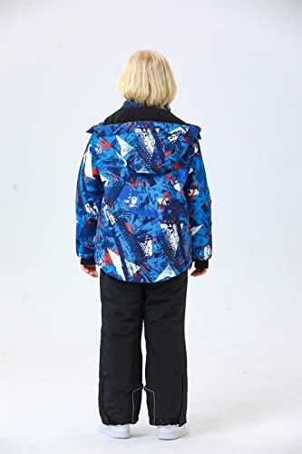 Image of WOWULOVELY Big Boy's 2-Piece Colorblock Snow Pants and Jacket Snowsuit Ski Suit