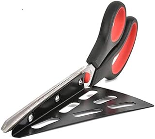 New 2 in 1 Pizza Scissors Cutter Slicer with Tray Divider Food Serving Tool 31cm