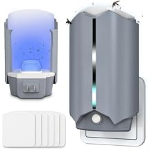 Indoor Fly Trap with UV Light, 2 Plug-in Flying Insect Traps and 6 Sticky Refills, Safe & Quiet Bug Catcher for Fruit Flies, Gnats, Mosquitoes, Moths & Small Insects