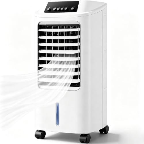 Enfriador Evaporativo Enfriador de Pantano 3 Velocidades Niebla & Oscilación Unidad e Enfriamiento Portátil Vertical Aire Acondicionado Sin Unidad Exterior Para Hogar Dormitorio Garaje 12*11.8*28.7in