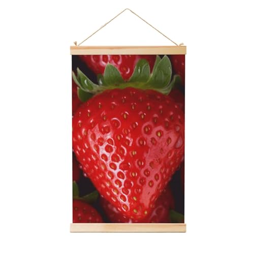 Peinture murale fraise rouge prête à suspendre pour habiller facilement un mur vide