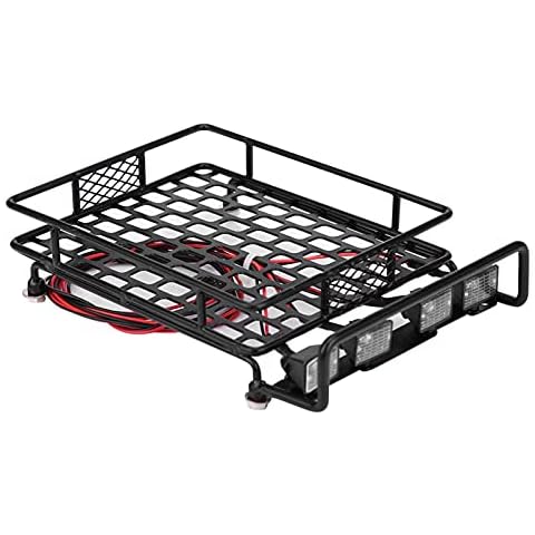 Tbest RC Metal Roof Rack with LED Lights Cover