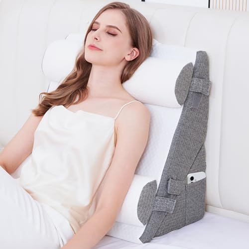 Hogrance (ホグランス) ウェッジクッション 寝用 横向きのベッド枕 4個 長さ29 x 高さ22インチ 抱き枕 低反発素材 ポケット付き（Amazon）