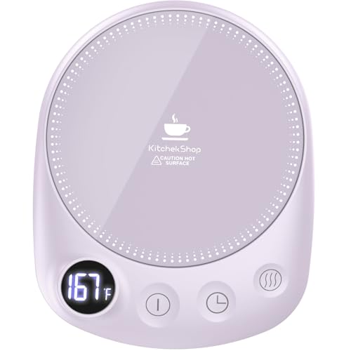 Coffee Mug Warmer - Fastest Heating & Highest Temperature, Coffee Cup Warmer for Desk Auto Shut Off, 4 Temp Settings & 1-12H Timer, Smart Electric Beverage Warmer for Coffee, Tea (Purple)