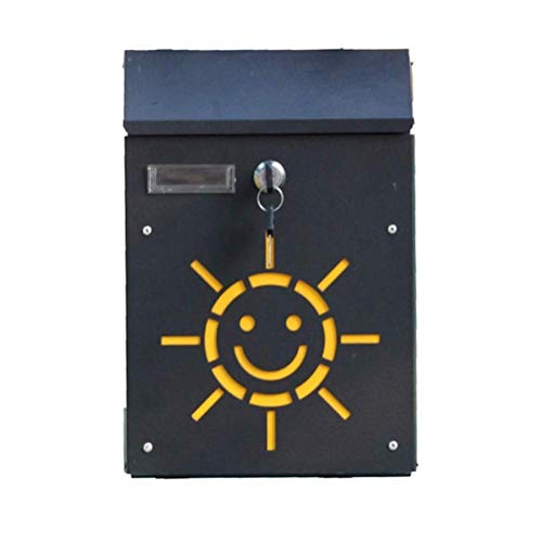 GFVCBVBMN Vintage-Briefkasten aus Eisen für die Außenwandmontage mit Schloss, Briefkasten, Fotografie-Requisiten, Wandbild, Hochzeit, Bar, Café, Schaufenster, Außenbriefkästen, Heimdekoration