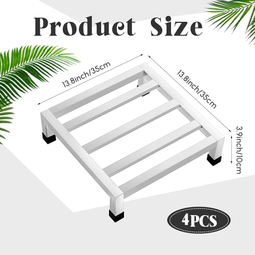 Image of MorningRo 4 Pack Dunnage Rack 13.8 inch Long x 13.8 inch Wide, 3.9 inch Height