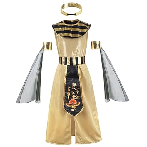 Disfraz de Cleopatra, elegante disfraz egipcio niños con accesorios para fiesta de cosplay, Halloween, Navidad, celebraciones del festival, cocina extra y casera