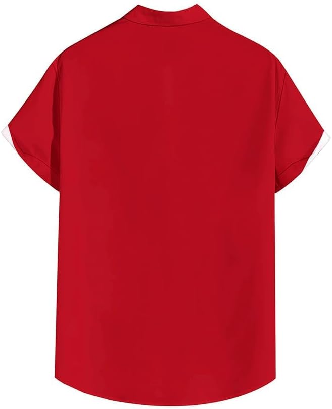 Men's Funny Christmas Shirts Short Sleeve Button Up Vacation Bowling Shirt (S-6XL) - Image 4