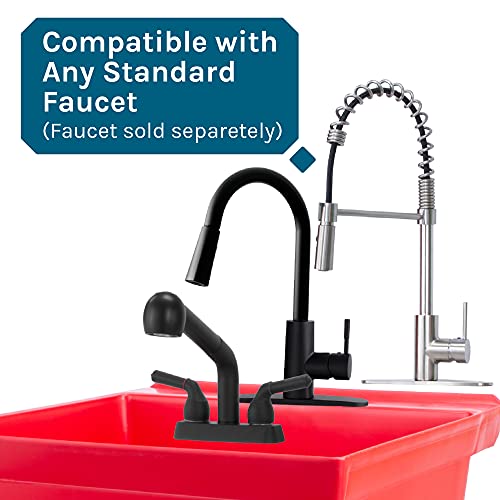 Image of 19 Gallon Utility Sink Laundry Tub by JS Jackson Supplies with Adjustable Metal Legs, Ideal for Laundry room, Basement, or Garage Workshop. Heavy Duty Shop Sink. No Faucet Included