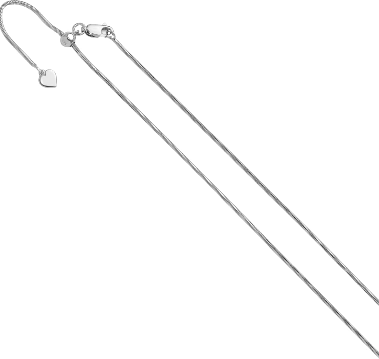 IceCarats 925 Sterling Silver 1.4mm Dainty Adjustable Snake Chain Necklace Polished