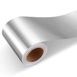 HelloWall Silver Brushed Nickel Mirror Frame Border Peel and Stick Metal Molding Trim Removable Wall Trim Borders Stainless Steel Wallpaper Border for Fireplace Stainless Steel Mirror Borders 3'x197'