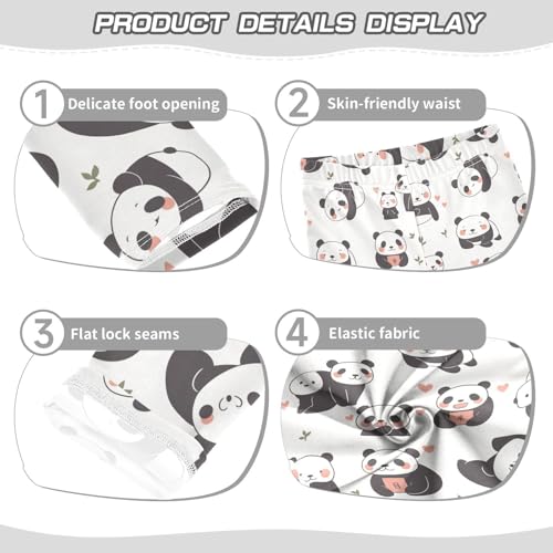 KLL Chinese Panda Cute Cartoon Girls Cotton Pants Stretchy Full Length Dance Pants Sports3