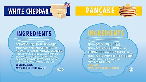 Like Air Puffcorn (Combo Pack: Cheddar & Pancake) | 2 4oz Bags | 50 Calories Per Cup | Gluten Free | Nothing Artificial