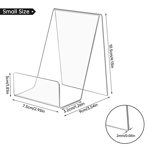 SIYOMG 10 Pieces Clear Acrylic Book Stands, 7.5 x 9 x 10.5 cm Acrylic Display Stand Book Holder, Recipe Book Stand - Image 2