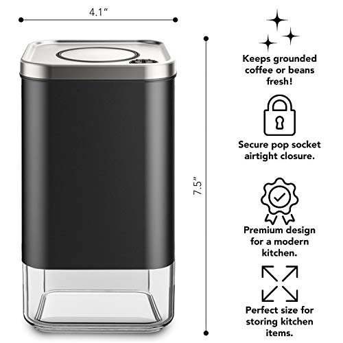 Kaffe Glass Storage Container. Coffee Canister - Bpa Free Stainless Steel With Airtight Lid (12Oz) #TOP3