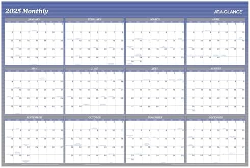 Amazon.com: AT-A-GLANCE 2025 Wall Calendar, Dry Erase Wall Planner ...