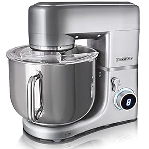 HEINRICHS Küchenmaschine Knetmaschine Edelstahl Schüssel 1800W leistungsstark patentierte Knethaken, 8-Stufen LCD-Anzeige multifunktionale Teigknetmaschine, Heinrich´s (12 Liter)