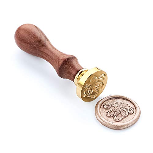 Vooseyhome Cute Octopus Wax Seal Stamp With Rosewood Handle Decorating On Invitations Snail Mails Envelopes Sealers Letters Gift Packing Books For Halloween Birthday Themed Parties Signatures #TOP28