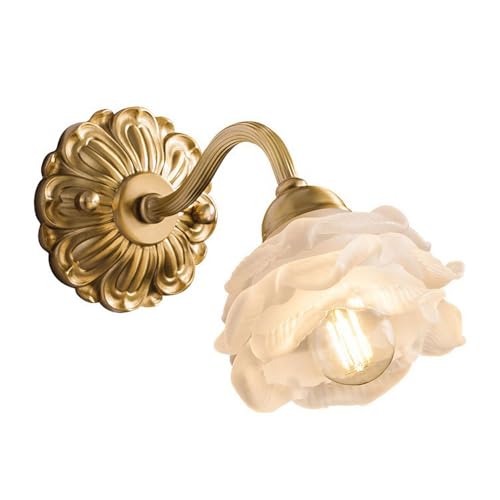 OOMRNV Apliques Vintage con Pantalla De Cristal con Forma De Flor, Lámpara Moderna De Mediados De Siglo, Accesorios De Iluminación De Latón con Casquillo E14, Lámpar,