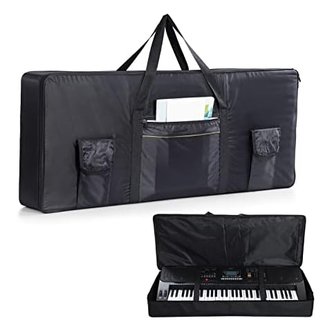 61 Key Keyboard Case, Keyboard Bag 40.2"x17.3"x5.9" Portable Water Repellency Keyboard Carrying Case with 3 Pockets (61 key keybord cover)" Cover