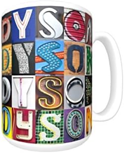 DYSON Coffee Mug / Cup - using photos of sign letters - personalized