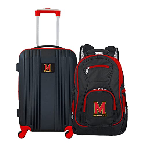 Denco University of Maryland Terrapins 2-Piece Luggage Set, Includes 21-inch Two-Tone Hardcase Spinner and 19