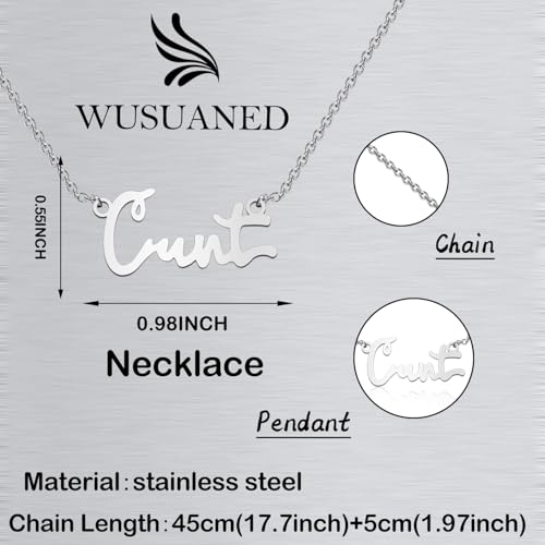 WUSUANED Funny Cunt Necklace Swear Word Jewelry Naughty Valentine Gift Cunt Gift Rude Gifts2