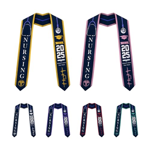 Customized Nursing Graduation Stole/Sash, RN Nurse Stole Graduate 2025, Class of 2025 With Medical Logo Grad 1