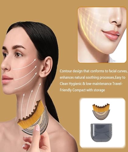 Image of 2PCS Lymphatic Contour Face Brush, 4-in-1 Massage Comb Set, Facial Contouring Tool for Puffiness Reduction and Skin Tone Enhancement, Double-Sided Design for Gentle Lymphatic Drainage