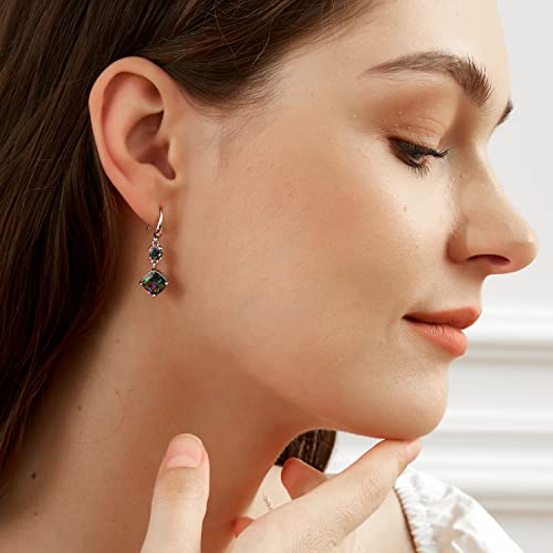 Dangle Earrings for Women|18K White Gold Plated|CZ Drop Fishook Earings Fashion Jewelry Gift2