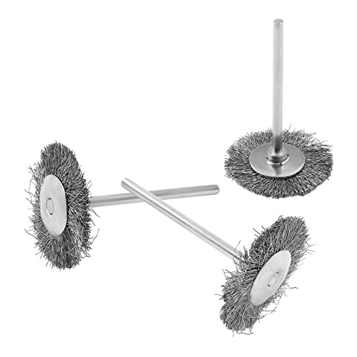 Image of 20Pcs Steel Wire Wheels T-Shape Wire Wheel Brushes with 3 /32 inch (2.35mm) Shank for Rotary Tool, Polish Cleaning Tool, 1 Inch Dia.