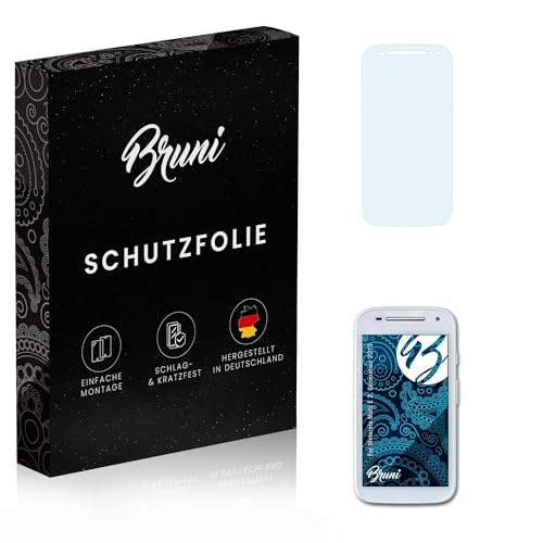 Bruni Película Protectora compatible con Motorola Moto E 2. Generation 2015 Protector Película, claro Lámina Protectora (2X)