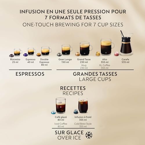 Nespresso Vertuo Up Coffee Machine with Milk Frother, Ink Black - image 7