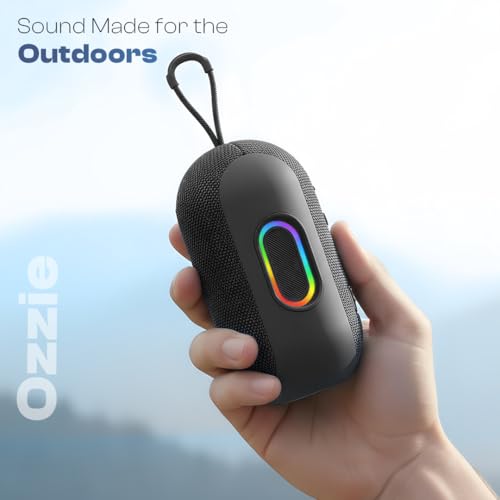 Image of LAPCARE Ozzie 10W Bluetooth Speaker with RGB Lights, TWS Stereo Sound, Dual Bass Radiators, Bluetooth 5.3, 8H Playtime, Portable Wireless Speaker with AUX & USB Support, Made in India - Black