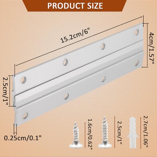 Image of Murtenze 6 Inch French Cleat Picture Hanger Z Hanger, Aluminum Interlocking Wall Mounting Bracket Hardware Kit Z Clips for Hanging Wall Painting, Picture, Whiteboard, Headboard, Artwork (2 Pairs)