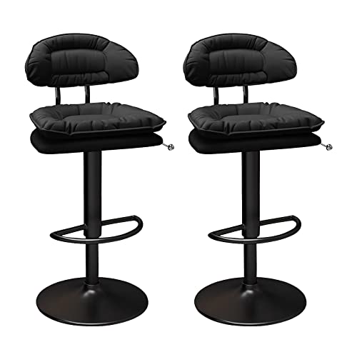 Chaise de bar en métal et cuir PU de haute qualité pour comptoir de cuisine lot de 2