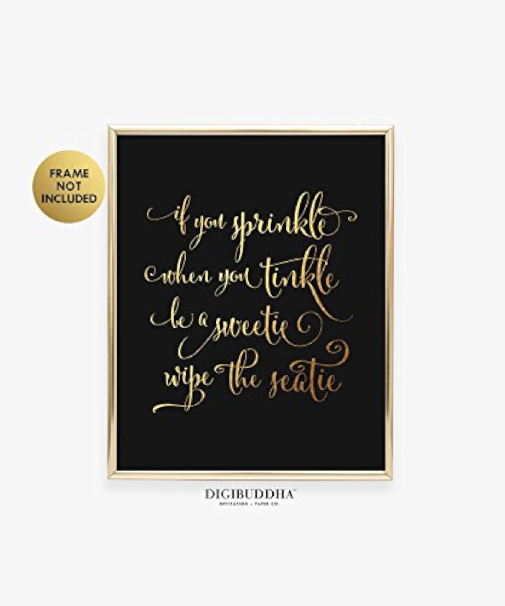 Gold Foil Print Bathroom Decor Wall Art