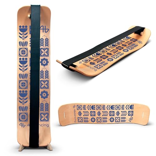 Image of Balance Board for Kids - Slackline Wooden Wobble Board | Balance Trainer for Coordination, Training for Skateboard, Snowboard, Football, Soccer, Baseball, Basketball