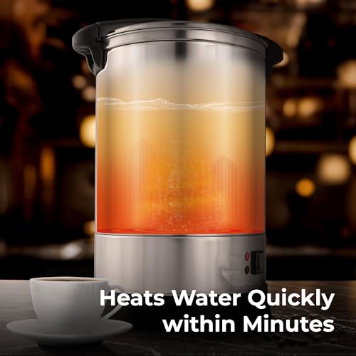 Image of Zulay Kitchen 50 Cup Coffee Urn Commercial Coffee Maker, Hot Water Urn - Large Coffee Maker With Double-Wall Stainless Steel, Quick Brew, Stays Hot for Tea & Beverage at Events & Catering - Silver