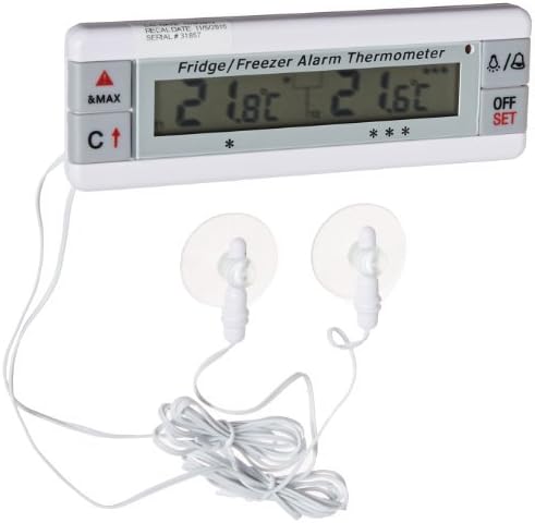 THERMCO ACC8002CL Dual Temp Thermometer for Bottle Media Suction Cups Holder, -40 to 70°C Range